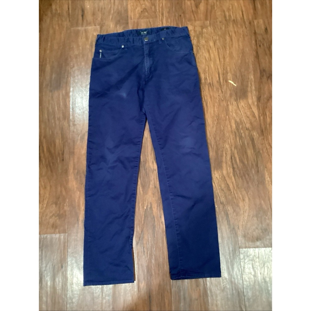 Armani Jeans Cotton Trousers Slim Fit Pants Purple Designer Comfort Men's 30